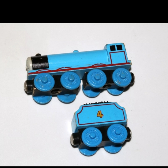 vintage wooden thomas & friends GORDON w/ tender train Britt Allcroft - Picture 5 of 5